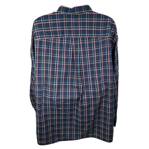 Harbor Bay Shirt Mens 2XLT Tall XXL Blue green Plaid Long Sleeve Button Down - Picture 2 of 7